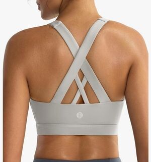 2 Running Girl Sports Bras Medium Pink & Gray